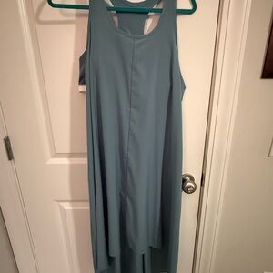Casual  Blue Sleeveless Dress
